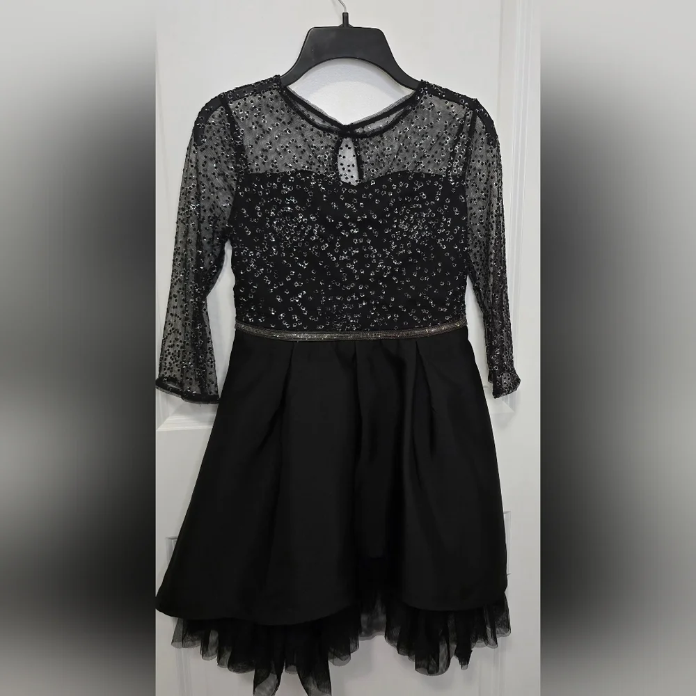 Girls Size 14 Black Dressy‎ dress with Rhinestones